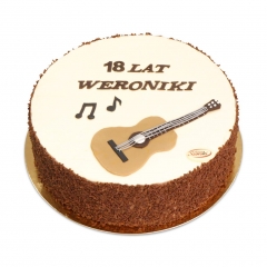 artystyczny tort na 18-stkę z gitarą z masy cukrowej ostrów wlkp
