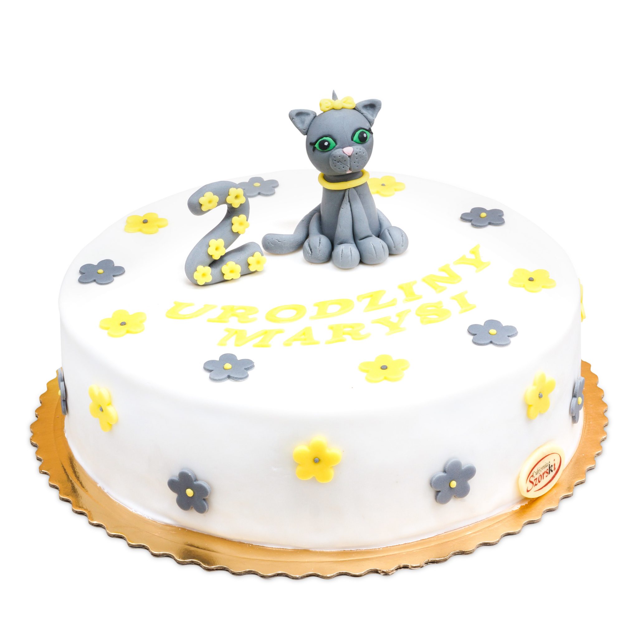 tort z figurką kotka