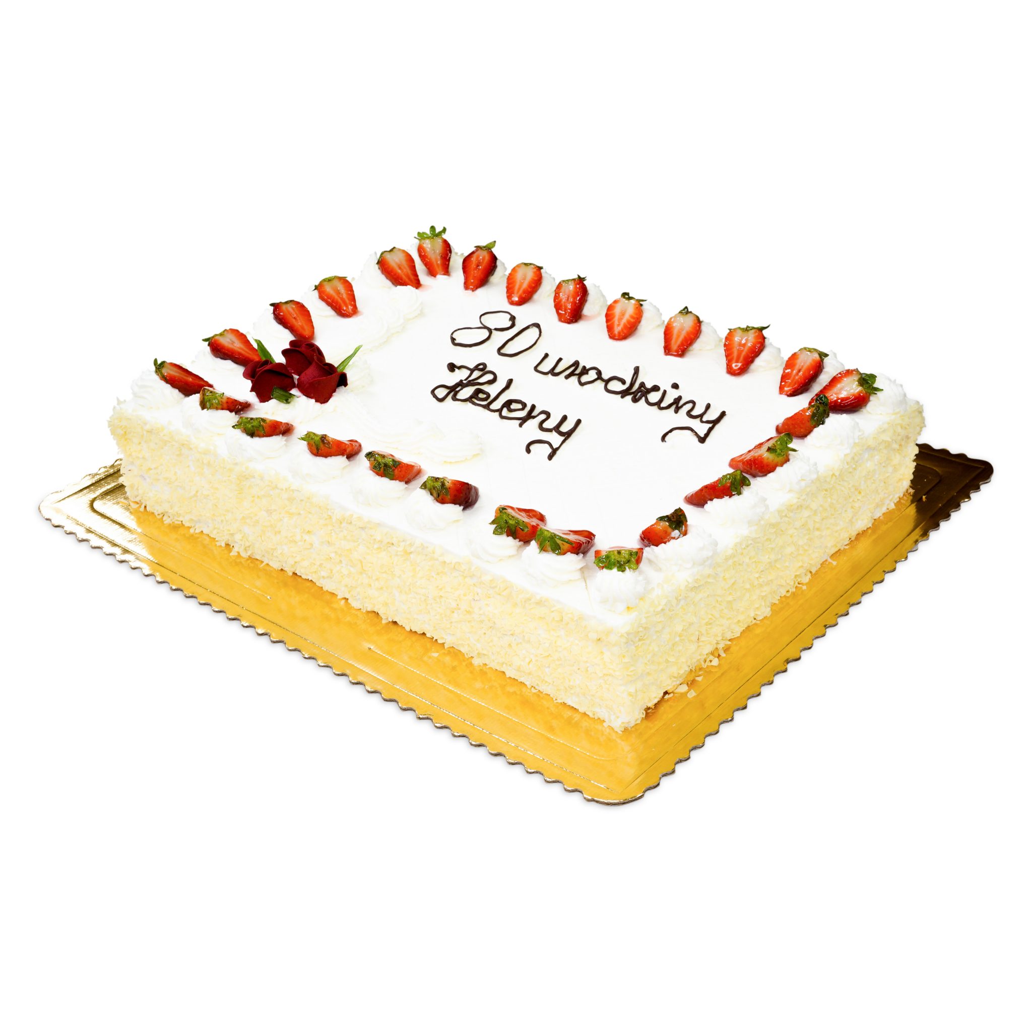 Jasny tort na 80 urodziny